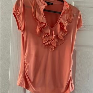 Coral Ruffle Blouse
